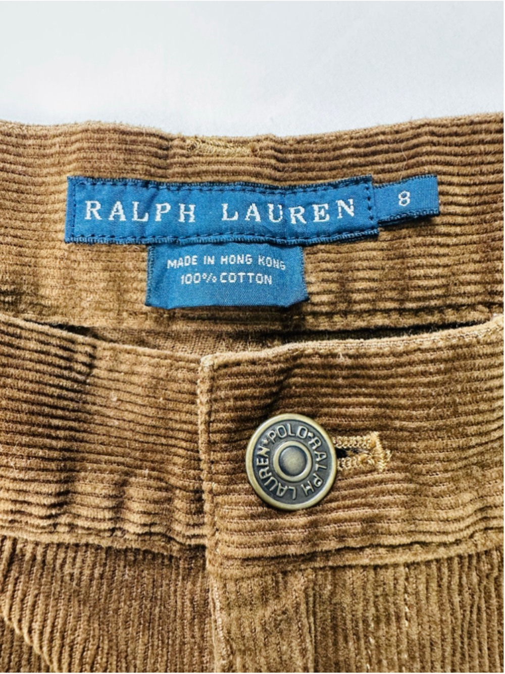 VTG Ralph Lauren Women’s Size 8 Chocolate Brown Corduroy Bootcut Pants Hong Kong - Picture 10 of 12